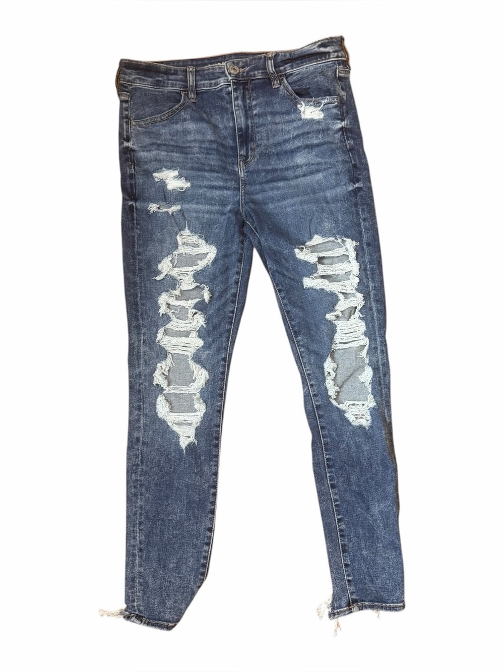 American Eagle Hi-Rise Jegging Women Size 14 31x26 Ripped Stretch Distressed